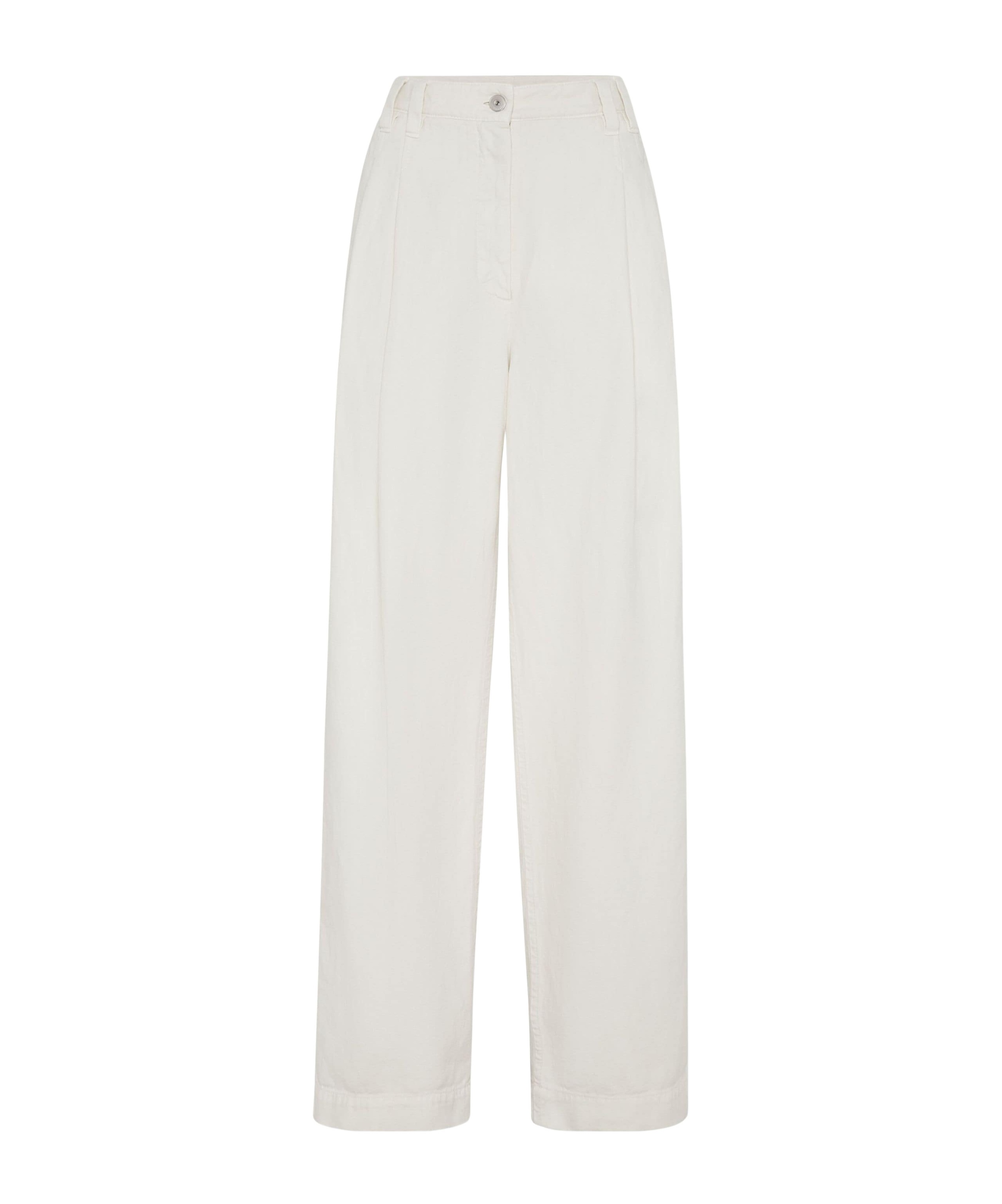 Brunello Cucinelli White Trousers With Concealed Fly In White