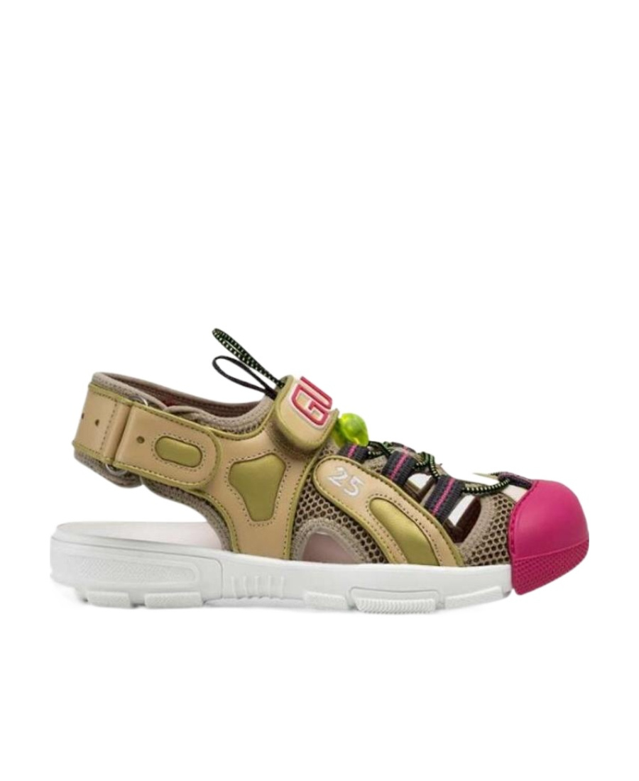 Gucci Mesh Fabric Tinsel Sport Sandals In Multi
