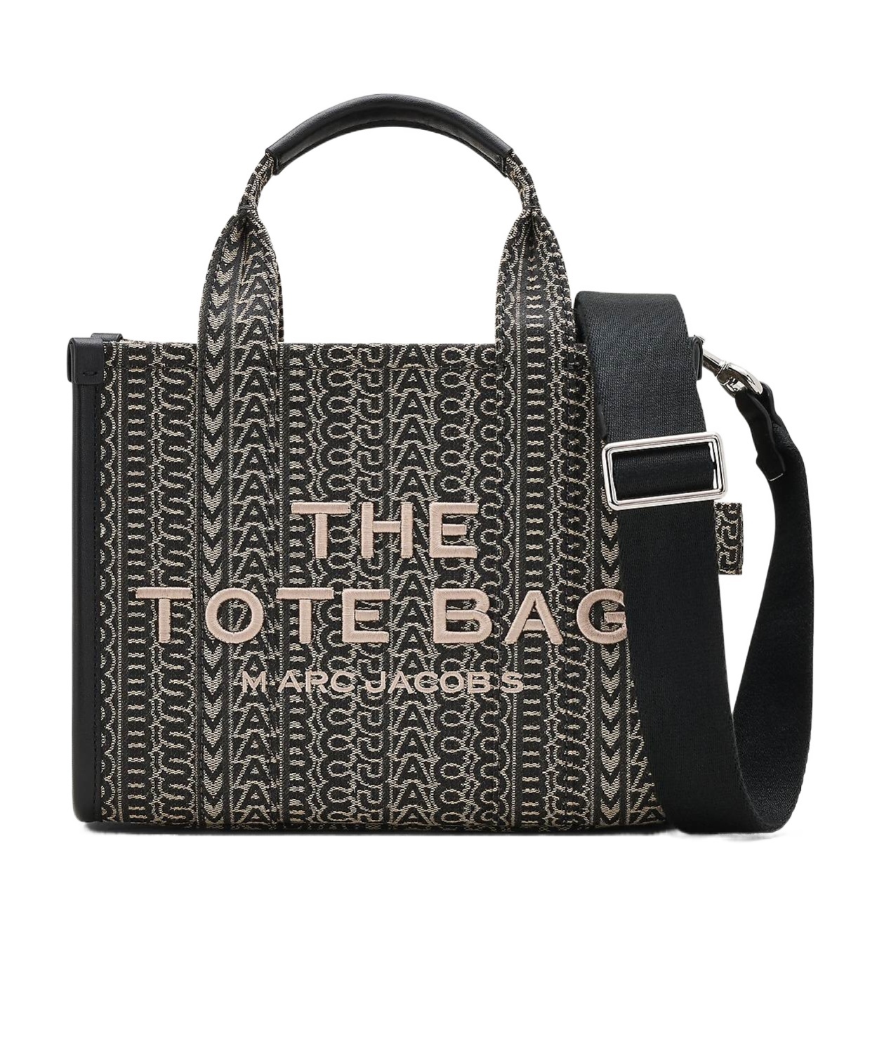 Marc Jacobs The Monogram Jacquard Small Tote Bag In Black