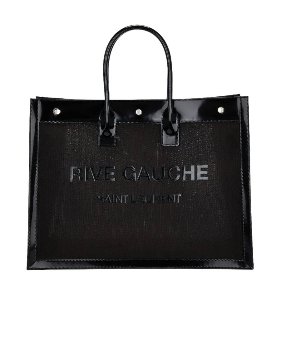 Saint Laurent Rive Gauche Debossed-logo Tote Bag In Black