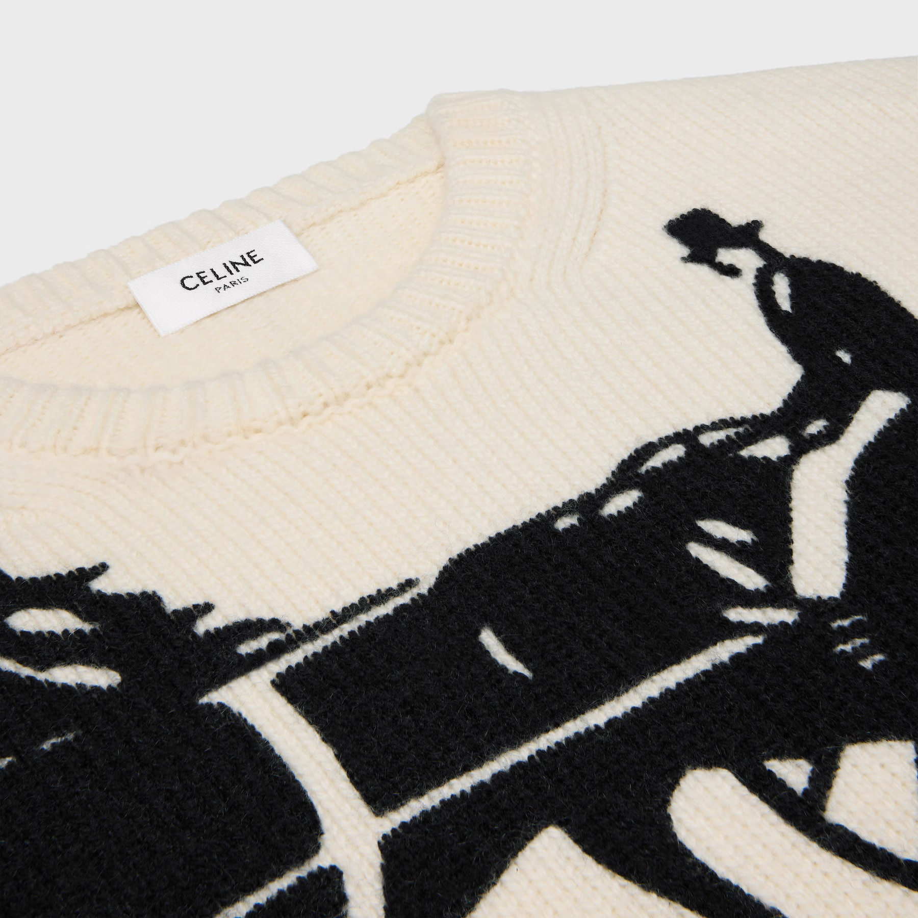 Celine Slim-fit Logo-intarsia Cashmere Sweater In Nude