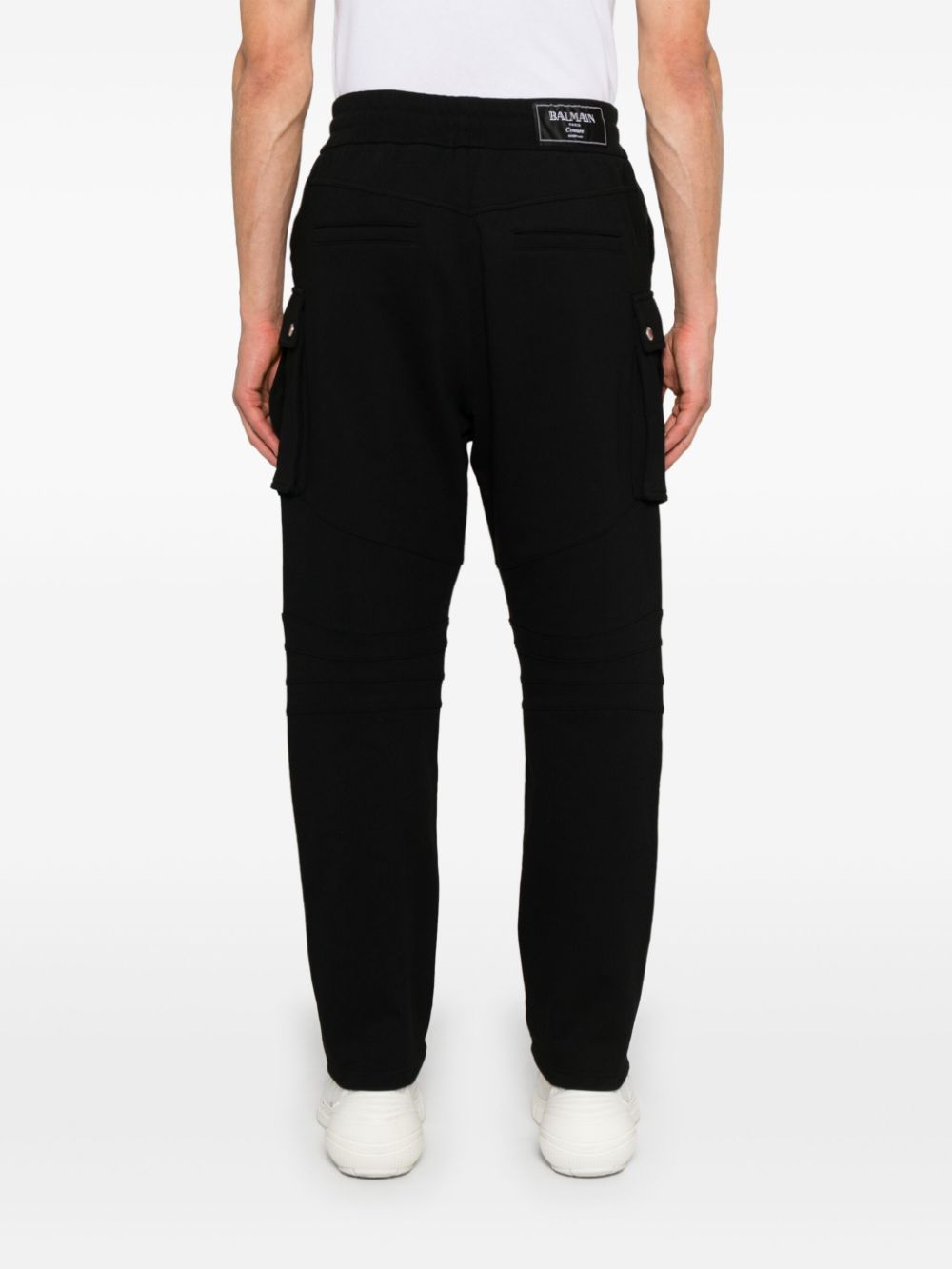 Balmain Ribbed-panel Track Pants In Black