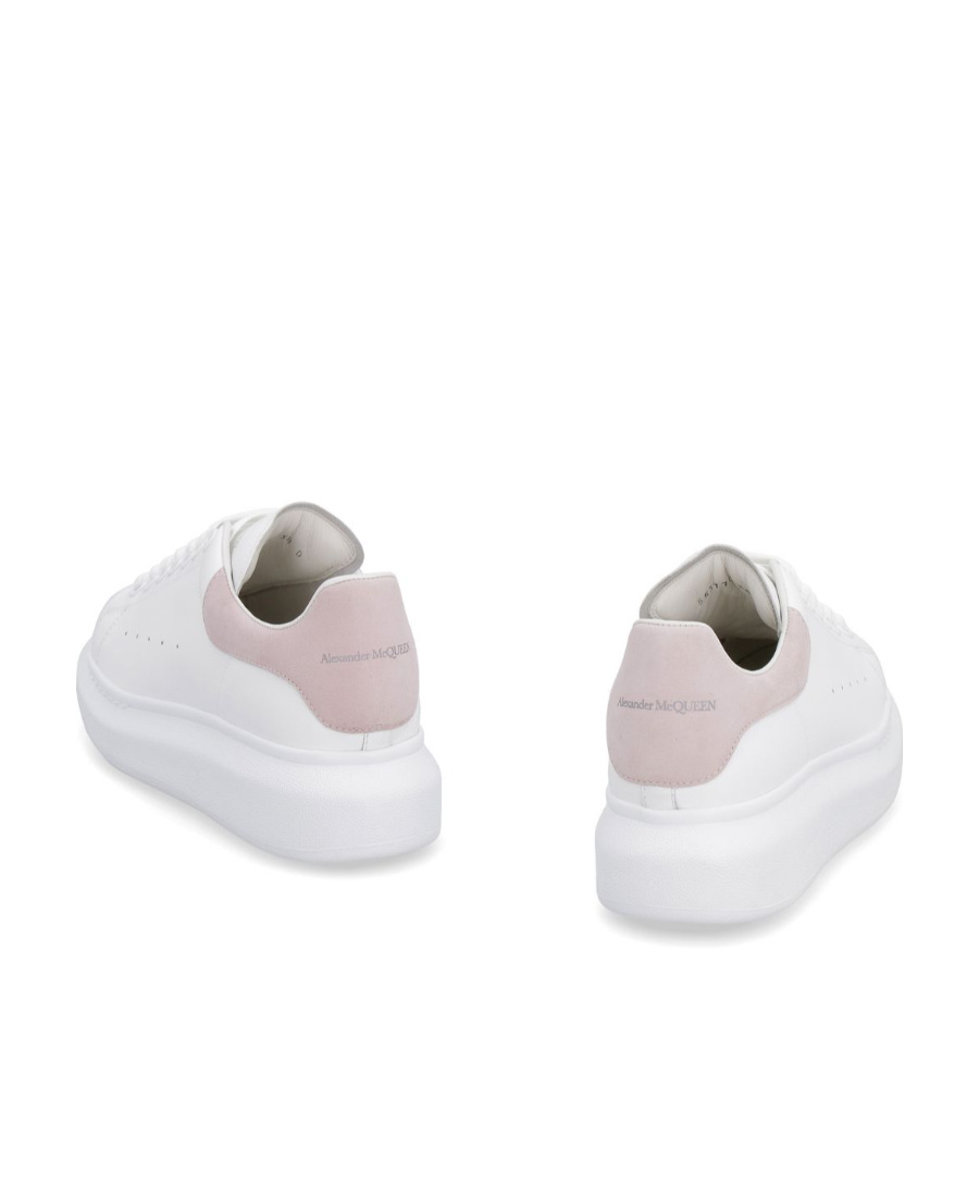 Alexander Mcqueen Oversized Leather Sneakers With Chunky Sole And Logo Detail In White