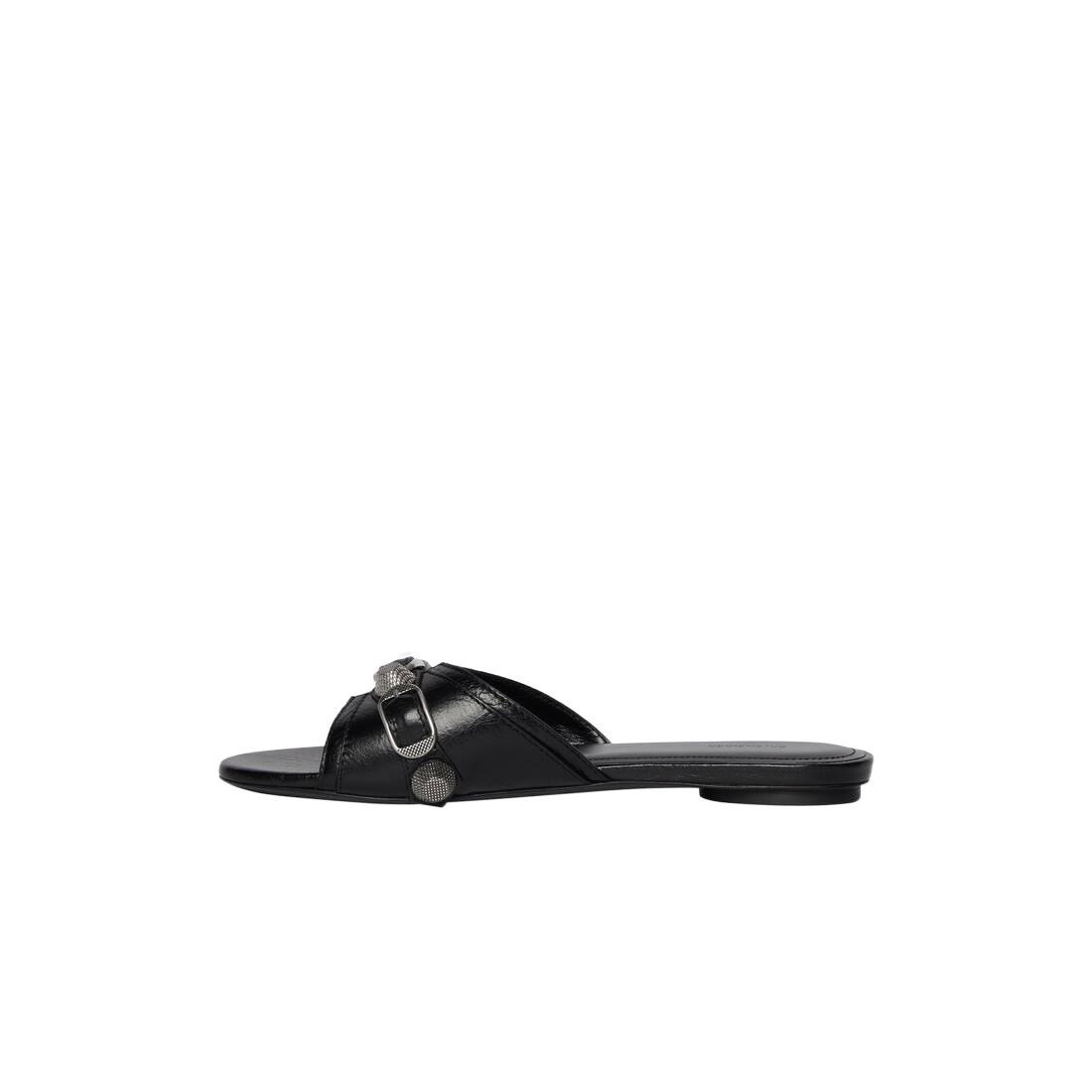 Balenciaga Open-toe Sandals With Decorative Buckle Detail In Black