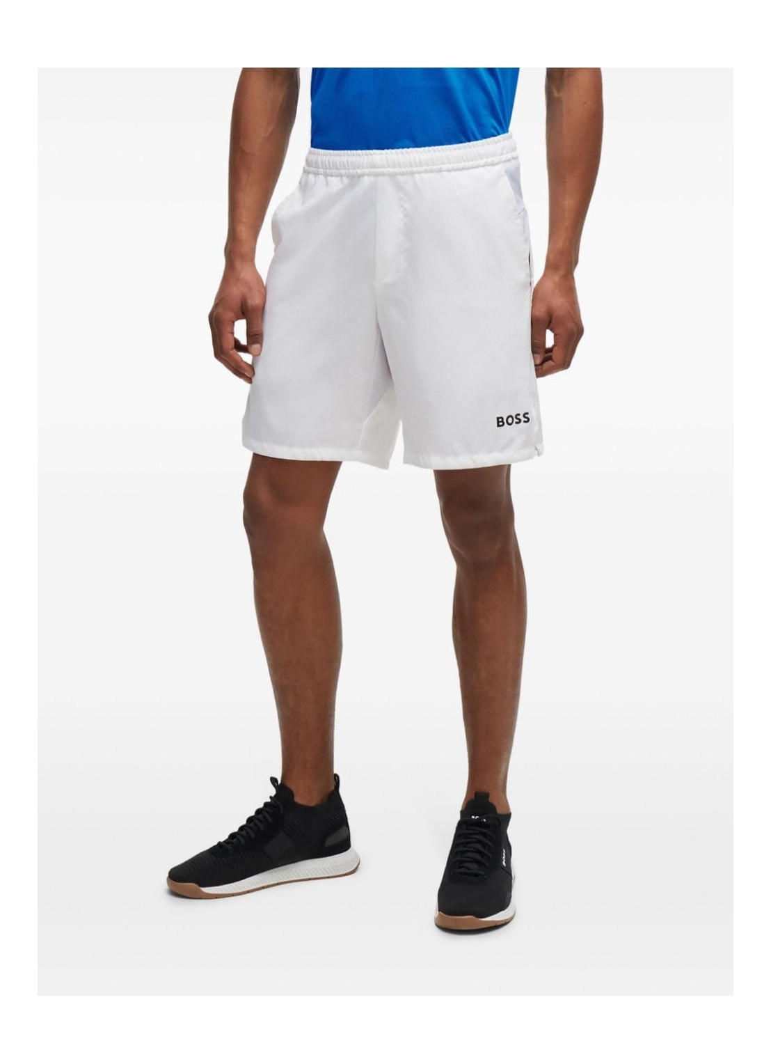 Hugo Boss Quick-drying Regular-fit Shorts With Logo Print In White