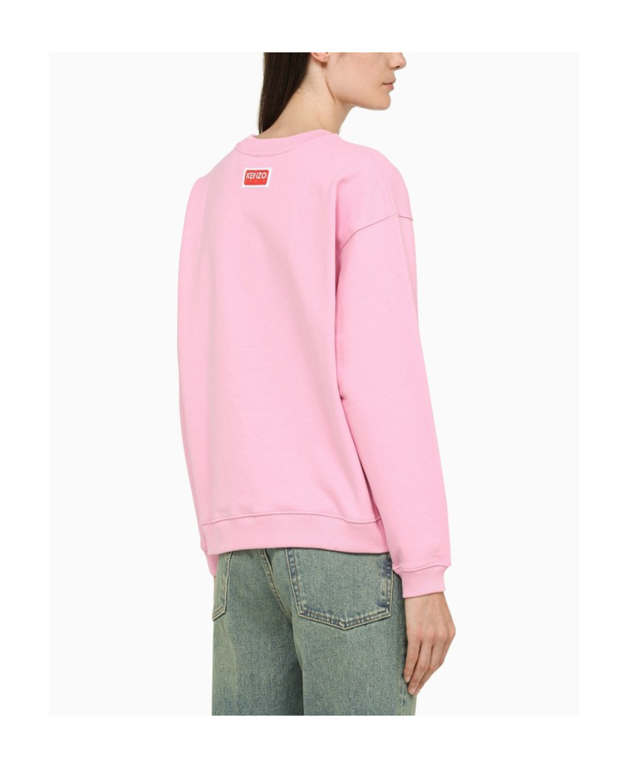 Kenzo Logo-print Round Neck Sweater In Pink