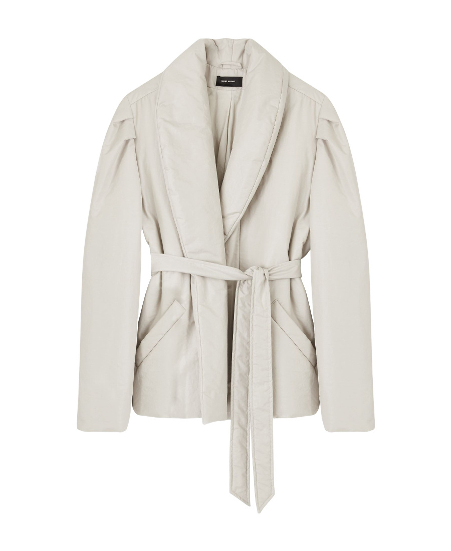 Isabel Marant Belted Quilted Jacket In White