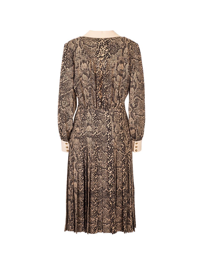 Celine A Snake-striped Low-cut Dress In Green