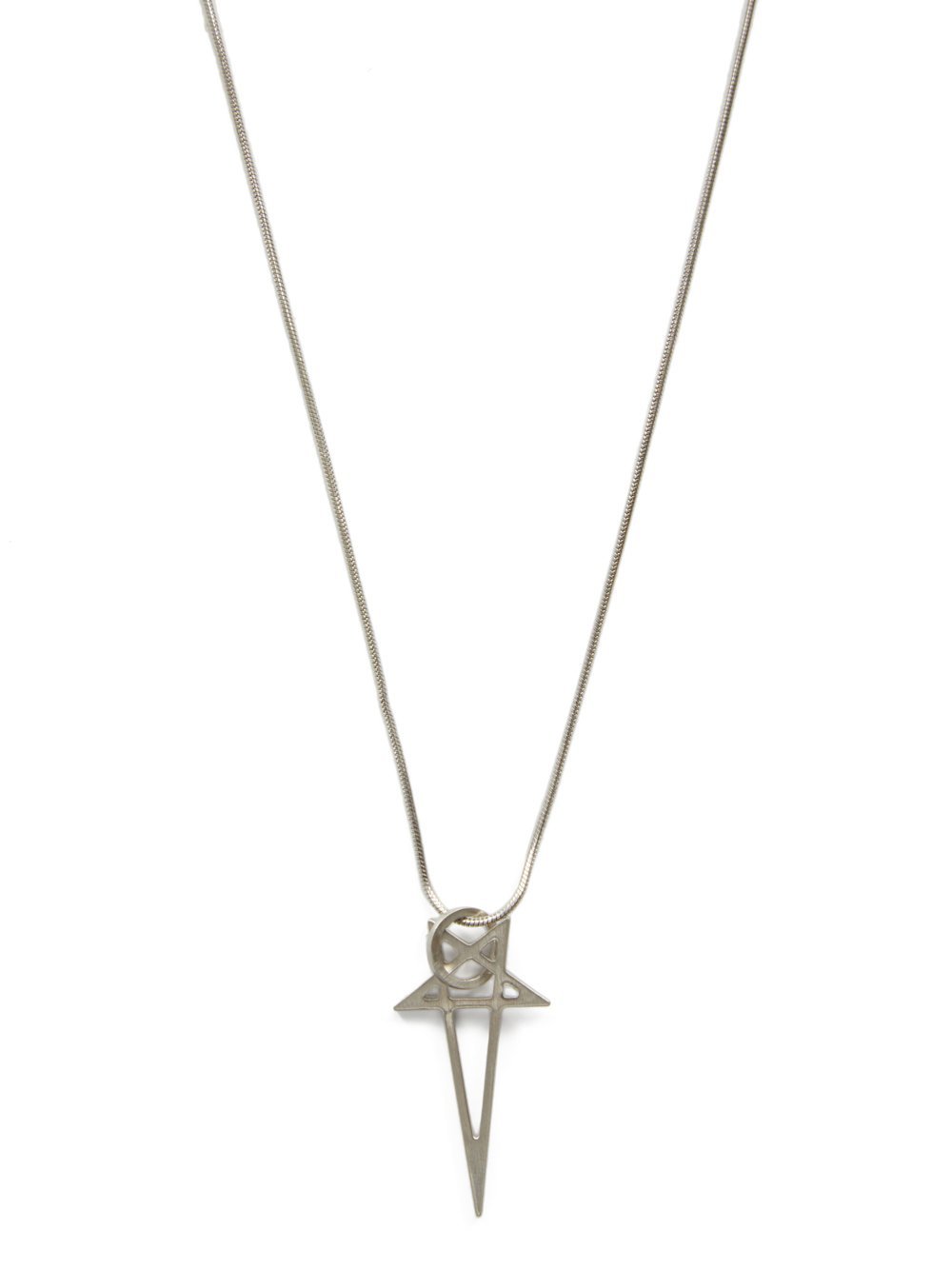 Rick Owens Pentagram Necklace In Gray