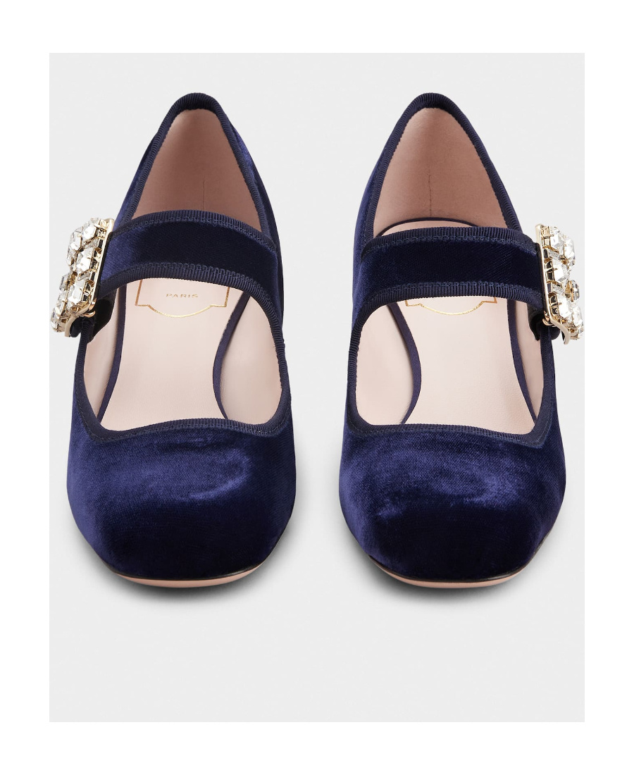 Roger Vivier Très Vivier Piping Diamond-button High Heels In Blue
