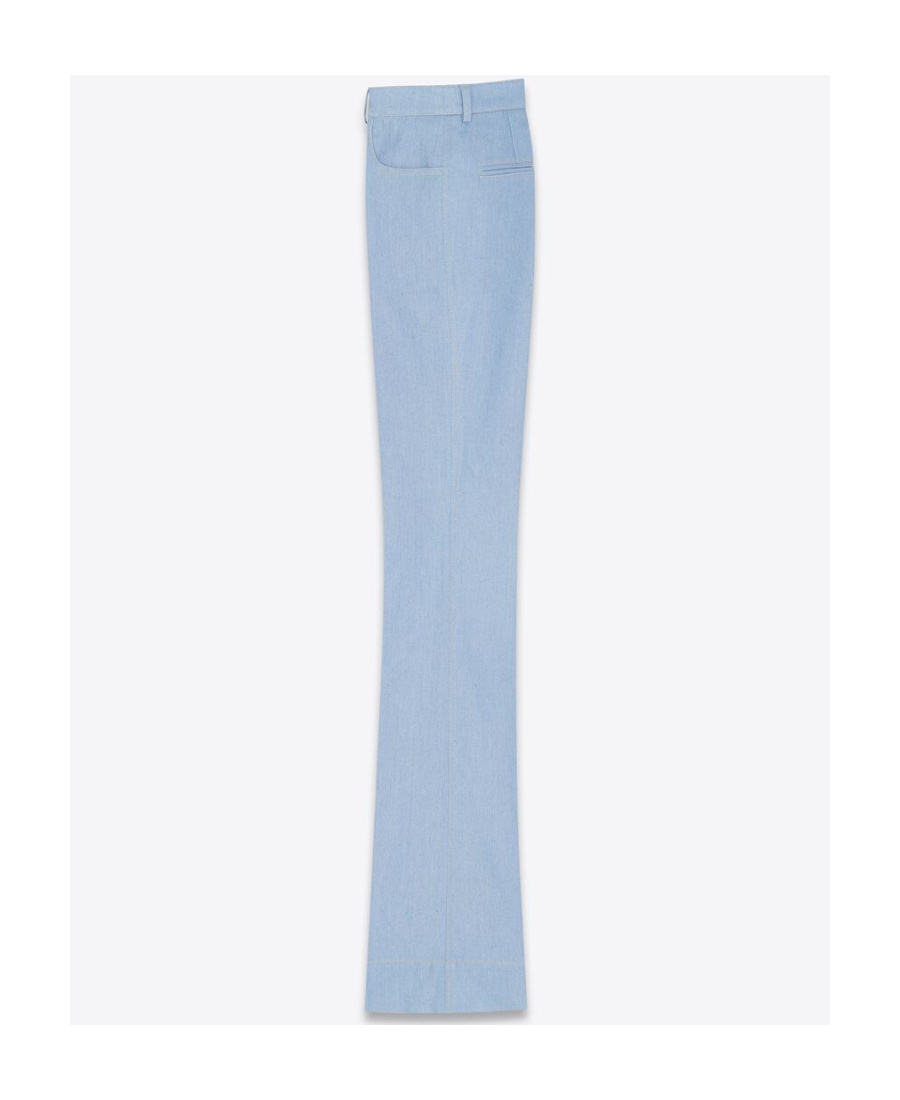 Saint Laurent Flared Denim Jeans In Blue