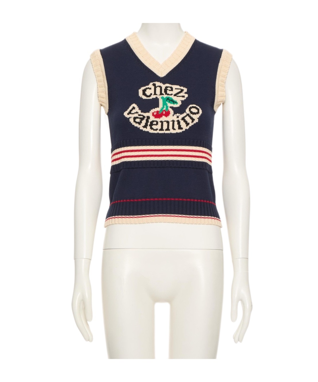 Valentino Garavani Women Midnight Blue Cotton Vest In Blue