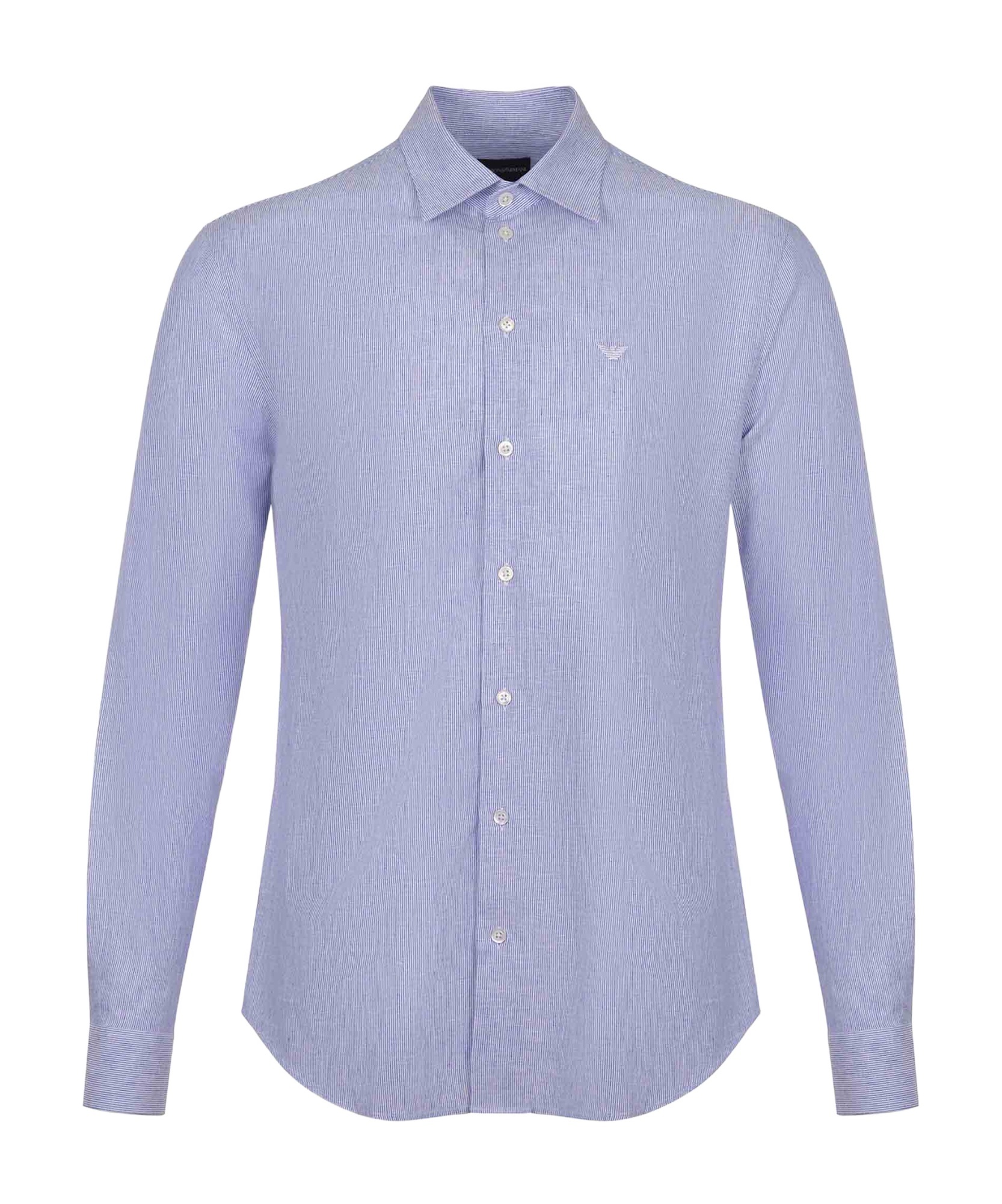 EMPORIO ARMANI EMPORIO ARMANI LOGO EMBROIDERED STRIPED SHIRT