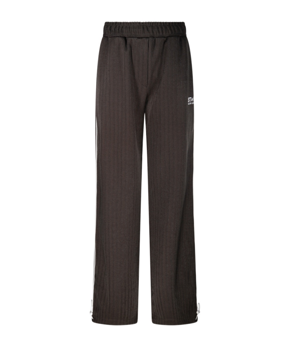 Golden Goose Straight Black Pants With Relaxed Fit And Adjustable Hem In Black