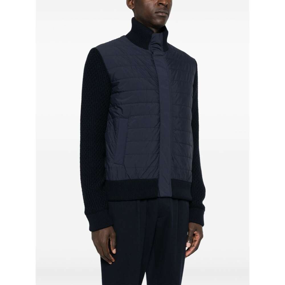 Herno Men Nylon And Wool Bomber Jacket In Black