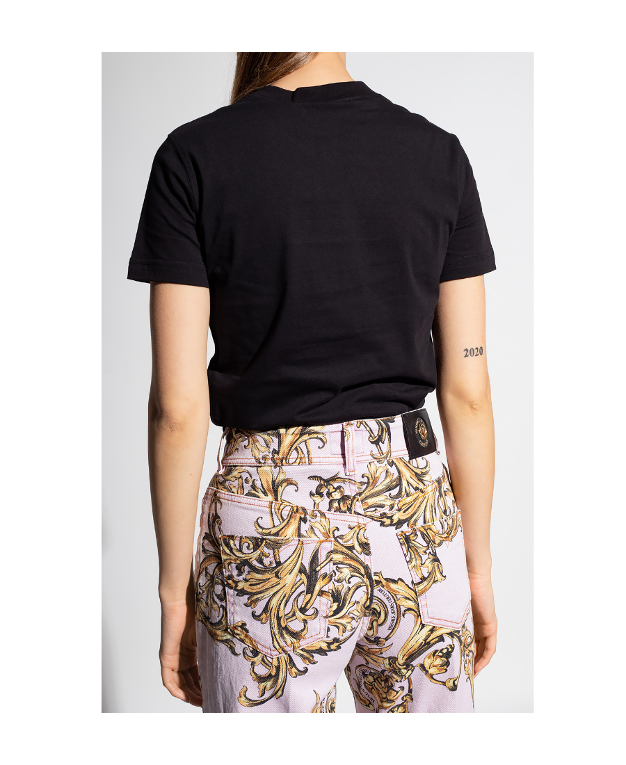 Versace Jeans Logo-print T-shirt In Black