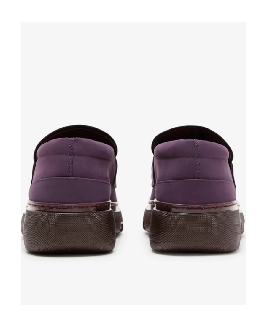 Burberry Creeper Clamp Suede Loafers In Purple