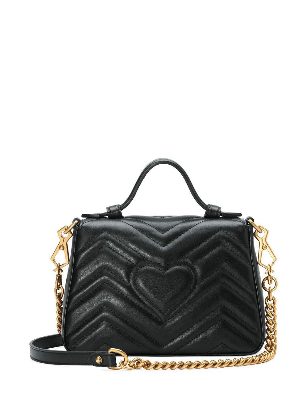 Gucci Gg Marmont Mini Top Handle Bag In Black
