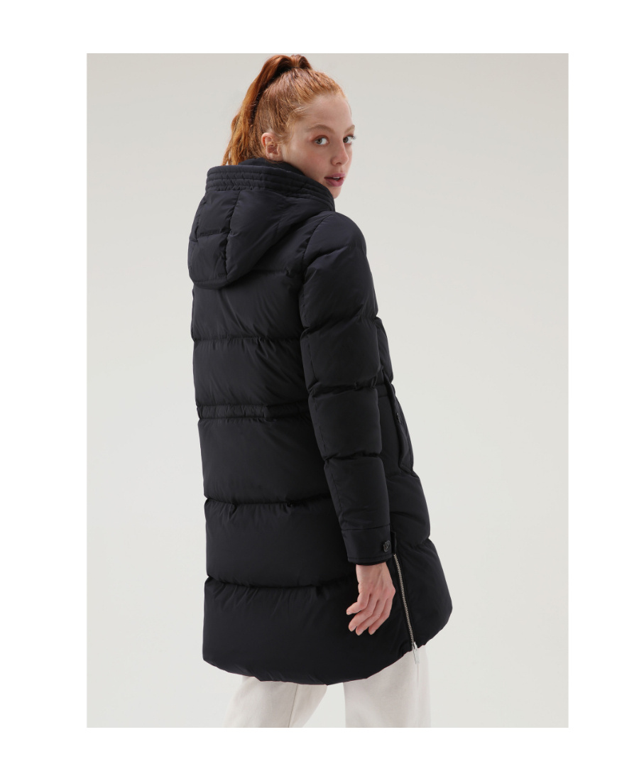 Shop Woolrich Hooded Puffer Coat In Black