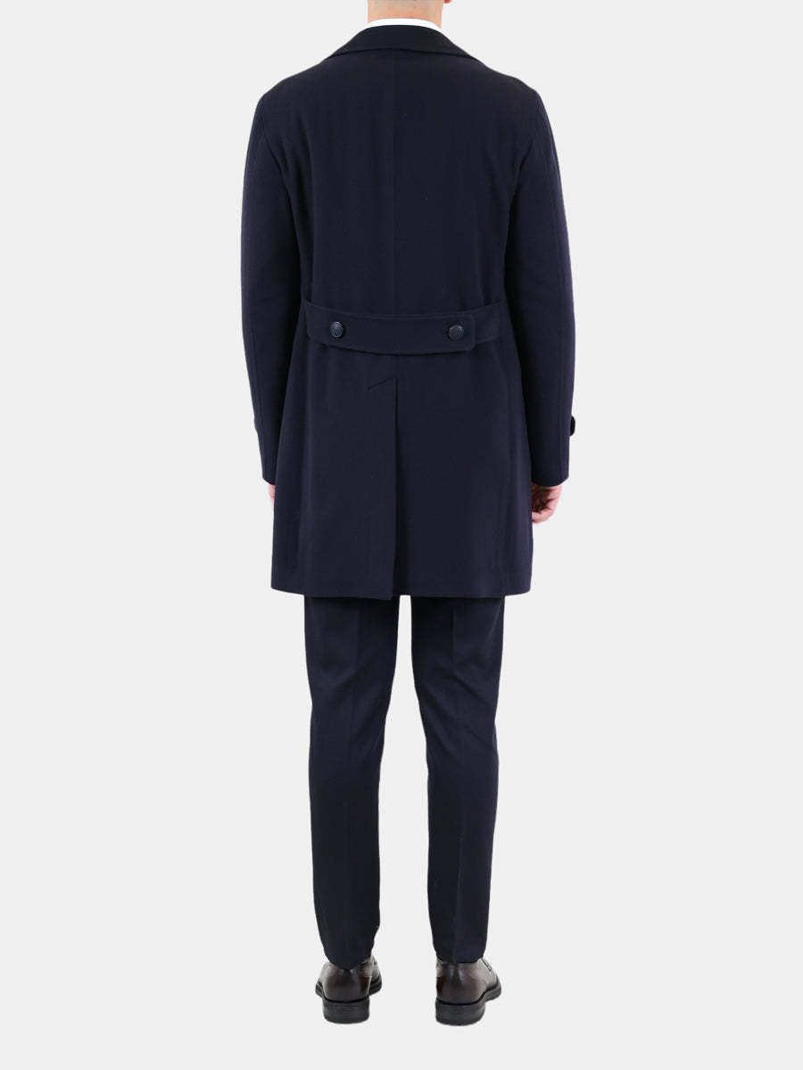 Tagliatore Single-breasted Tailored Coat In Blue