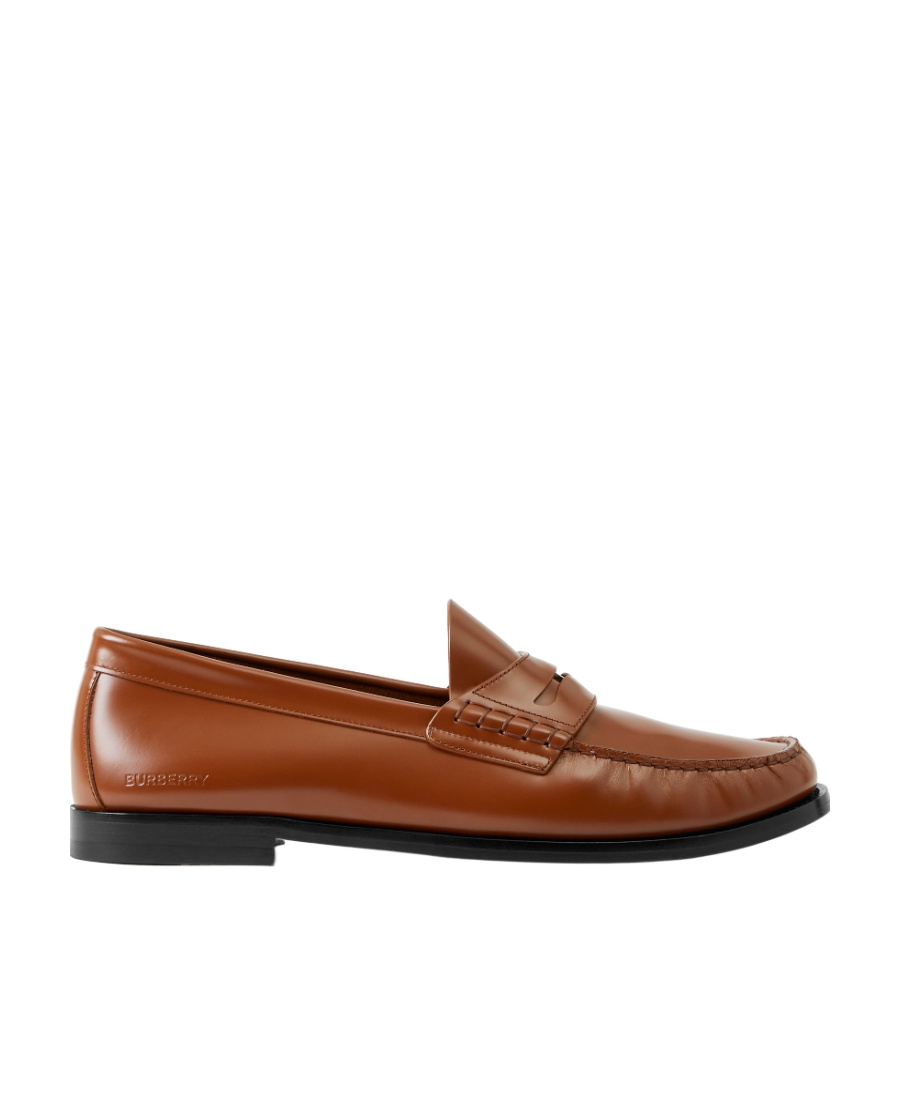 Burberry Coin Detail Penny Loafers In Brown