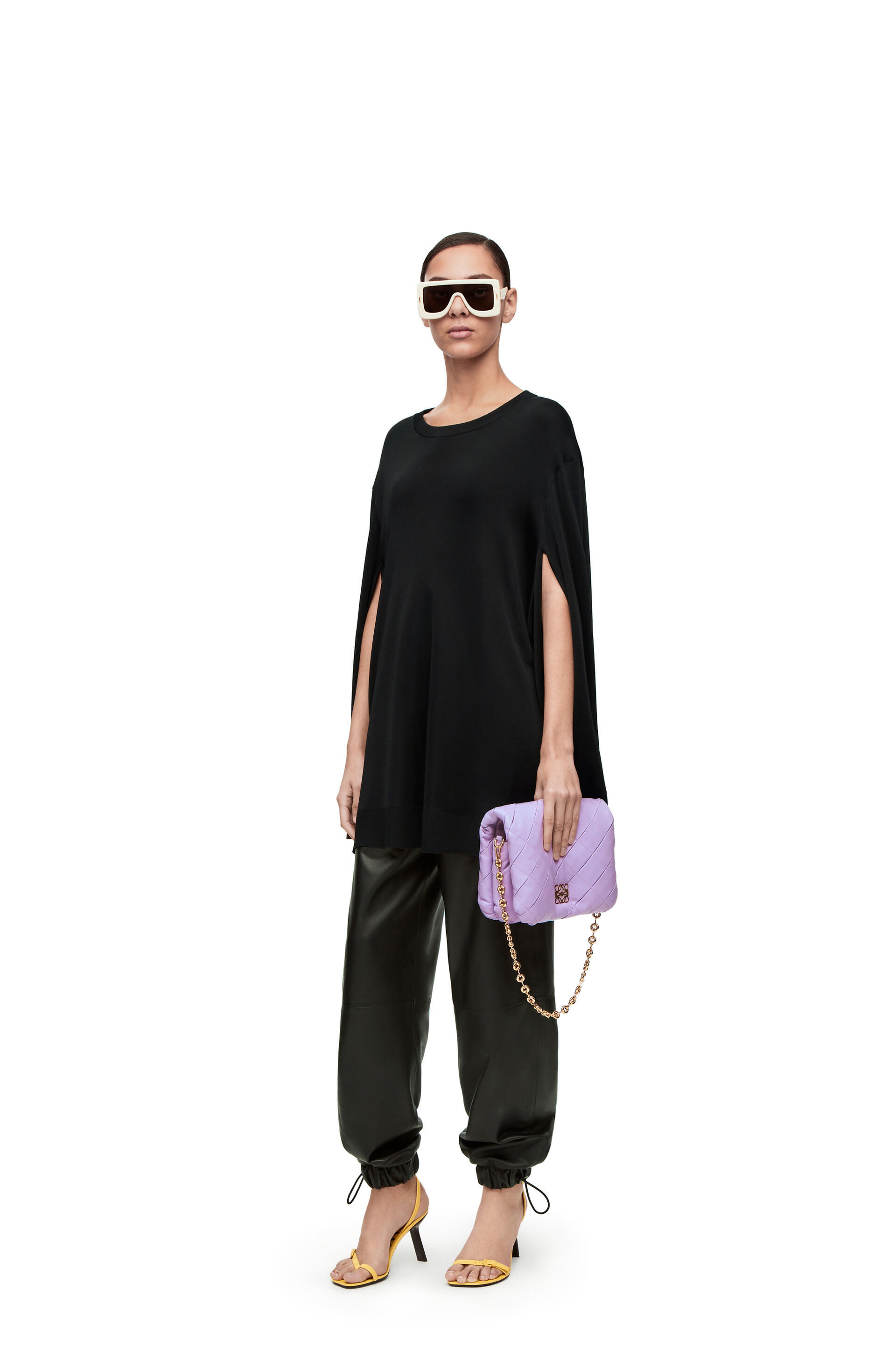 Loewe Mini Puzzle Leather Shoulder Bag In Purple