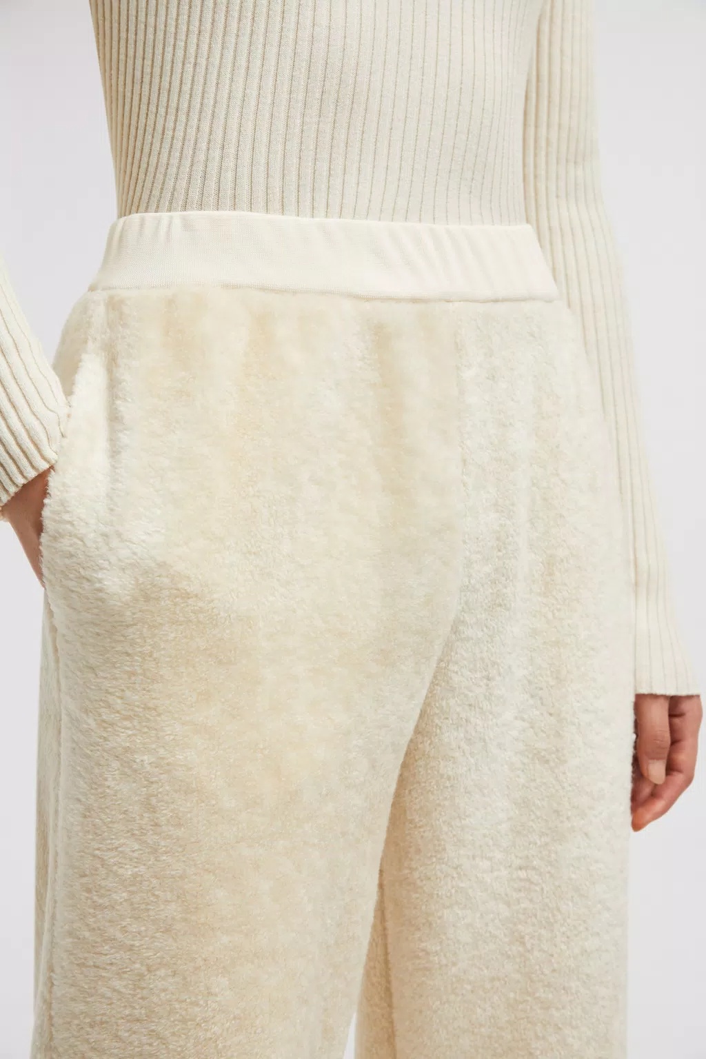 Moncler Fleece Track Pants In White