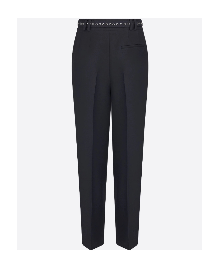Dior Wool And Silk Pants Women In Black