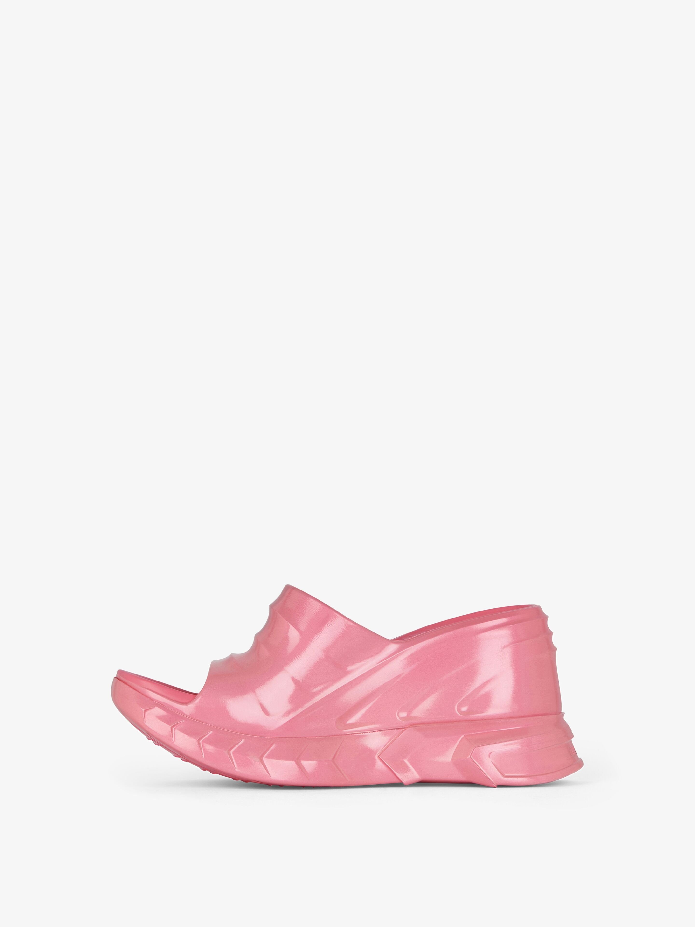 Givenchy Marshmallow Wedge Sandals In Iridescent Rubber In Pink