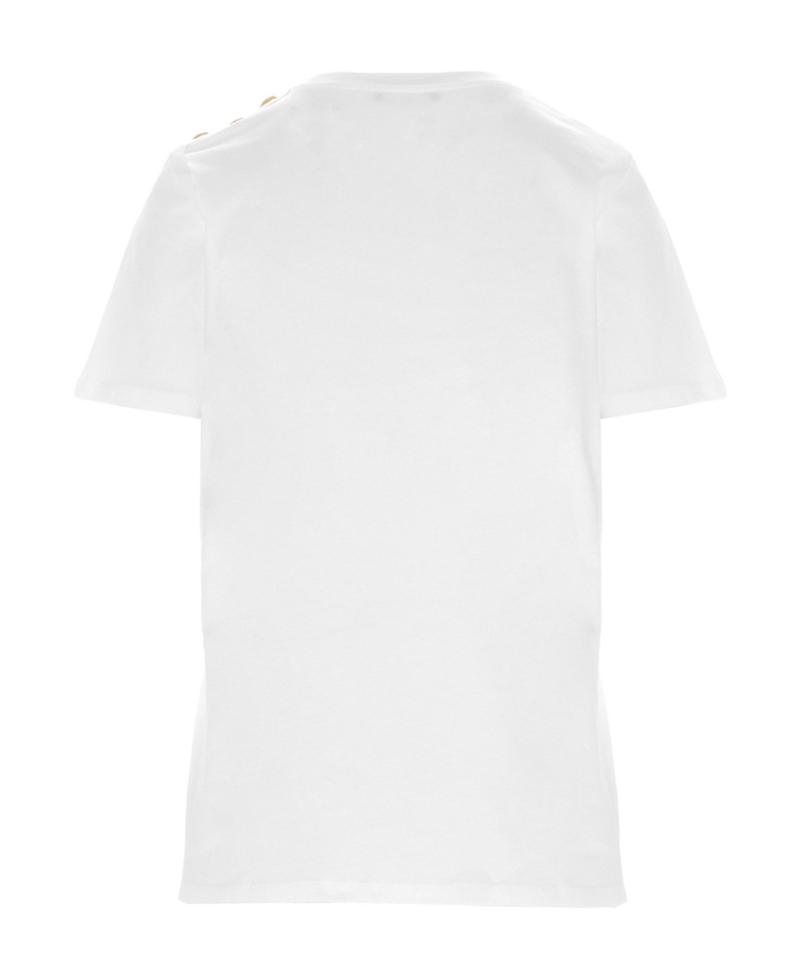 BALMAIN ECO-DESIGNED COTTON T-SHIRT WITH BALMAIN LOGO PRINT