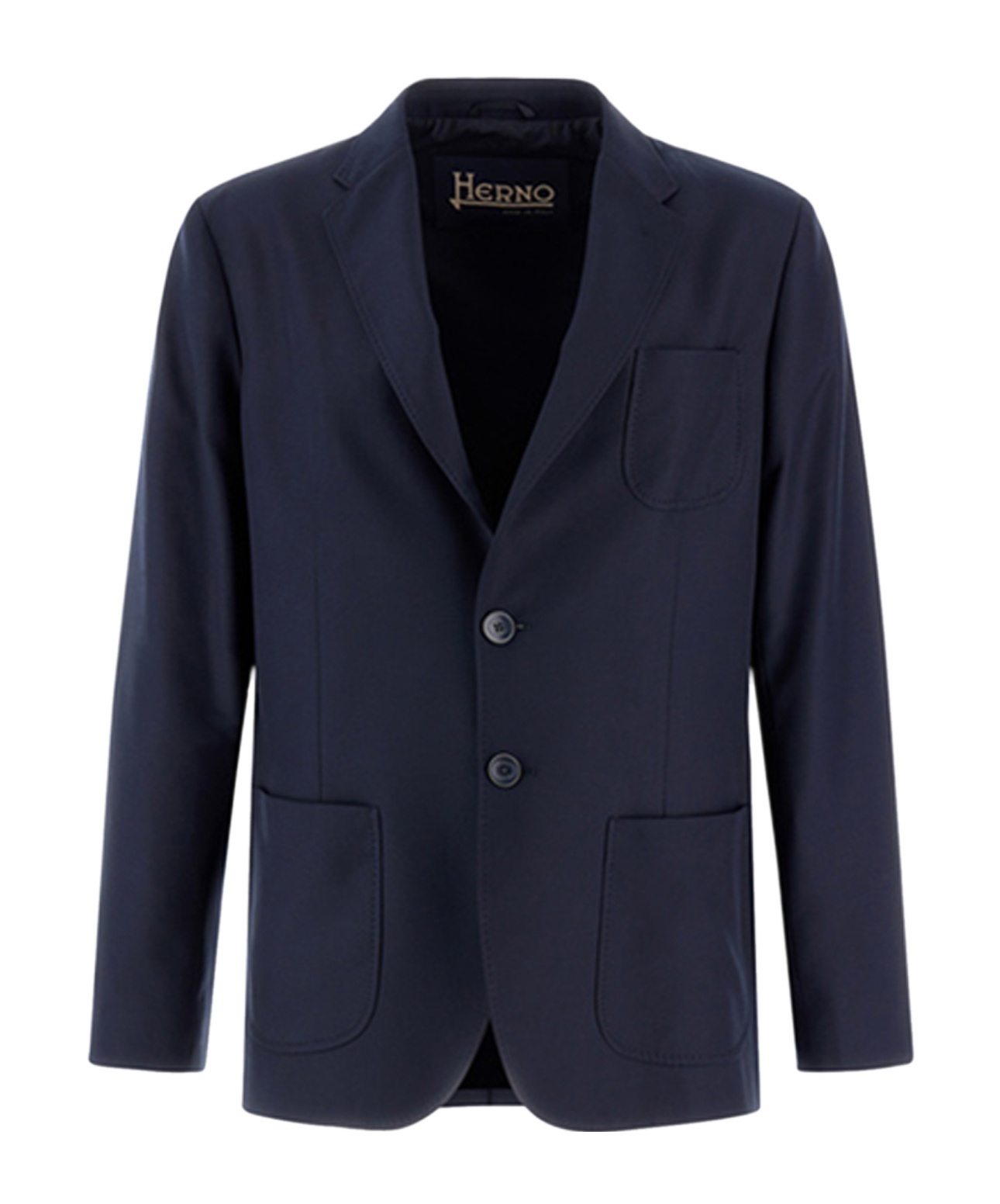 Herno Long-sleeved Suit Coat In Black