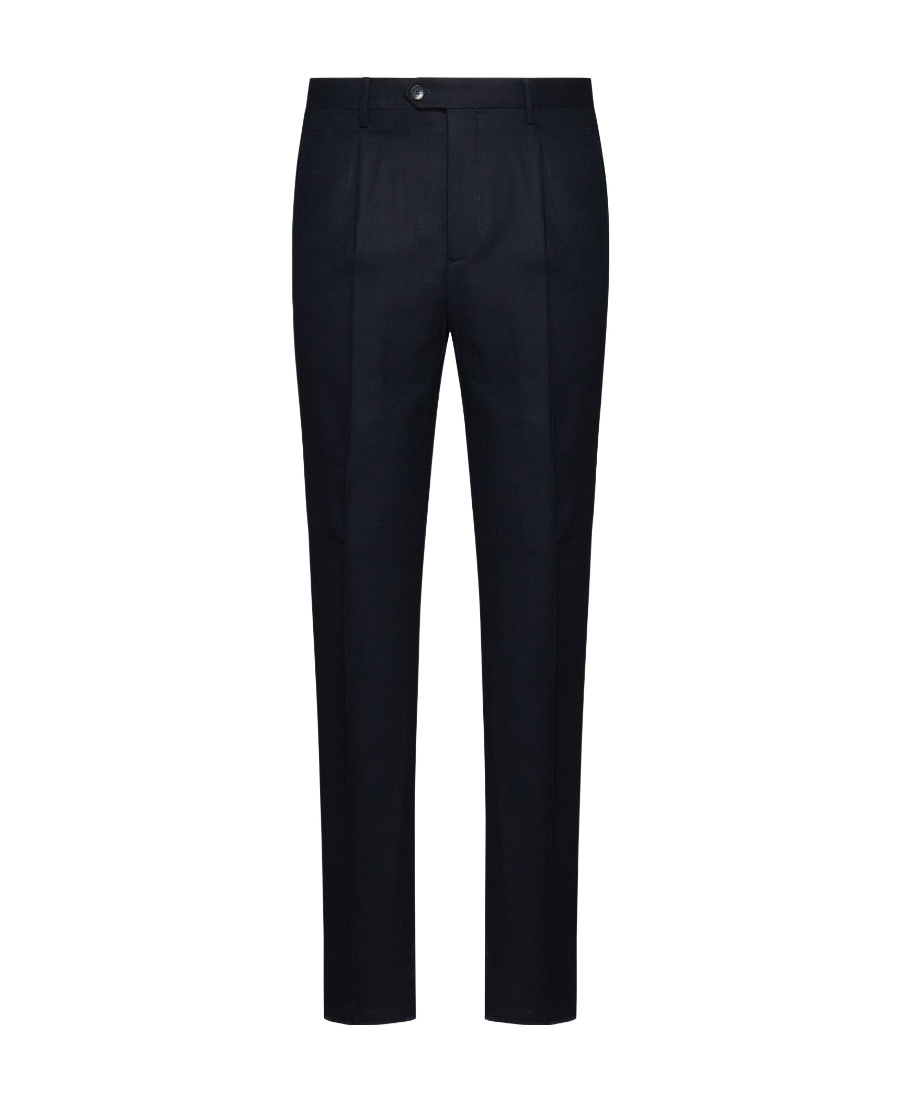 Etro Wool Bootcut Trousers Pinstripe Print In Black