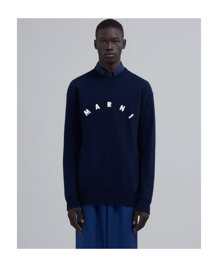 Marni Logo-knitted Jumper In Black