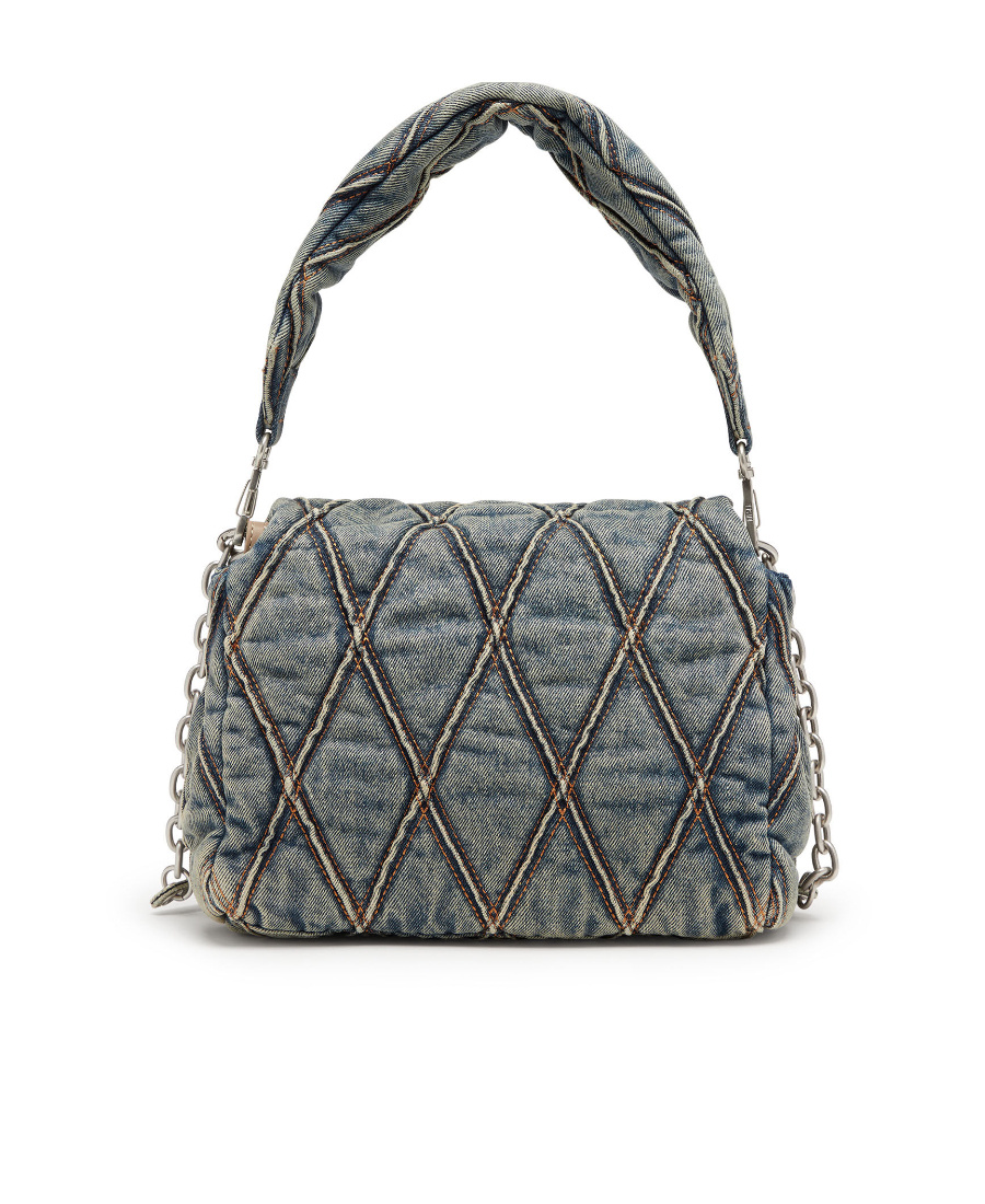 DIESEL CHARM-D DENIM SHOULDER BAG