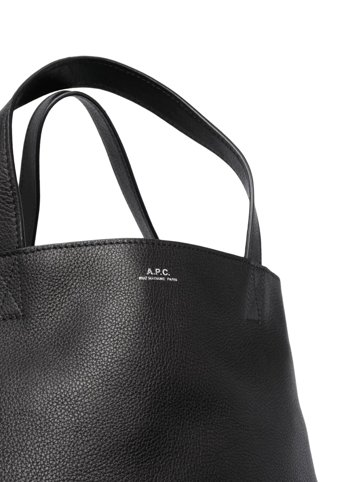 Apc Small Maiko Leather Tote Bag In Black