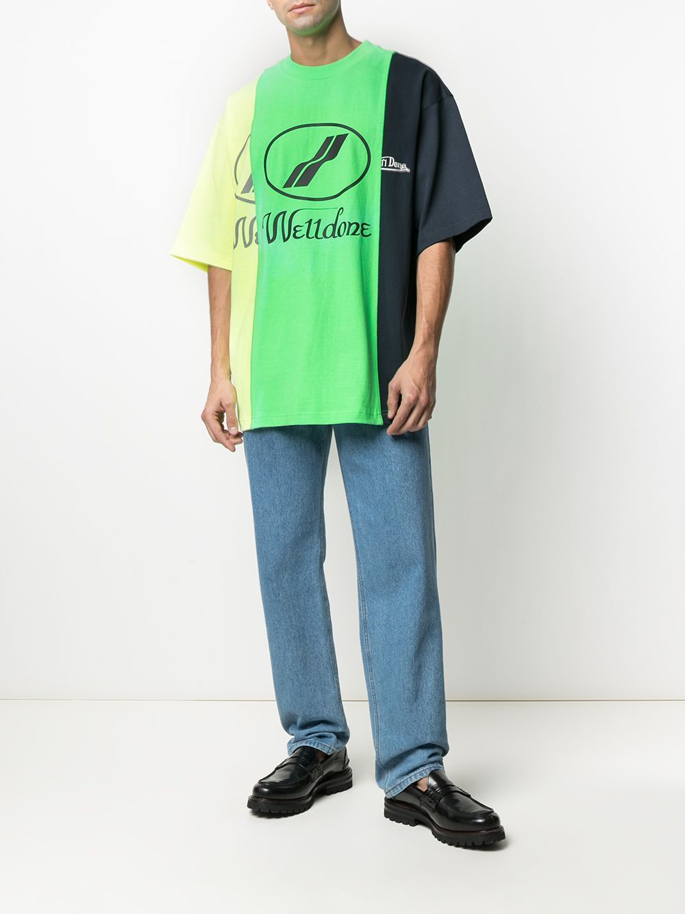 We11 Done Colour Block T-shirt In Green