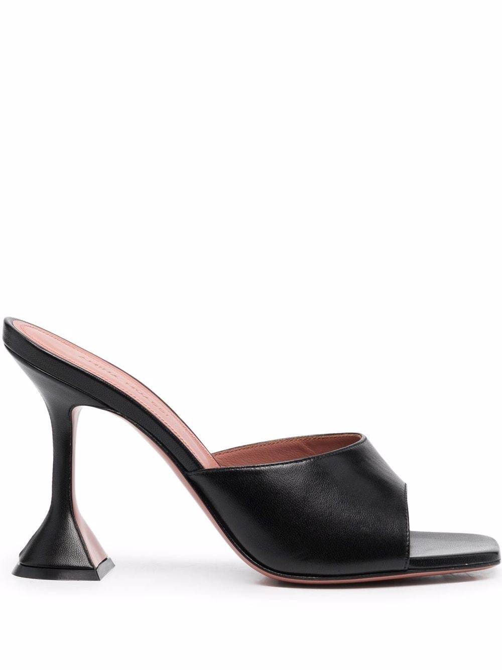 Shop Amina Muaddi Open-toed Heels In Black