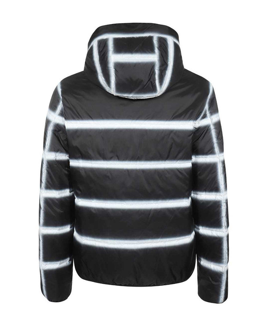 Givenchy Hooded Stripe-pattern Jacket In Black