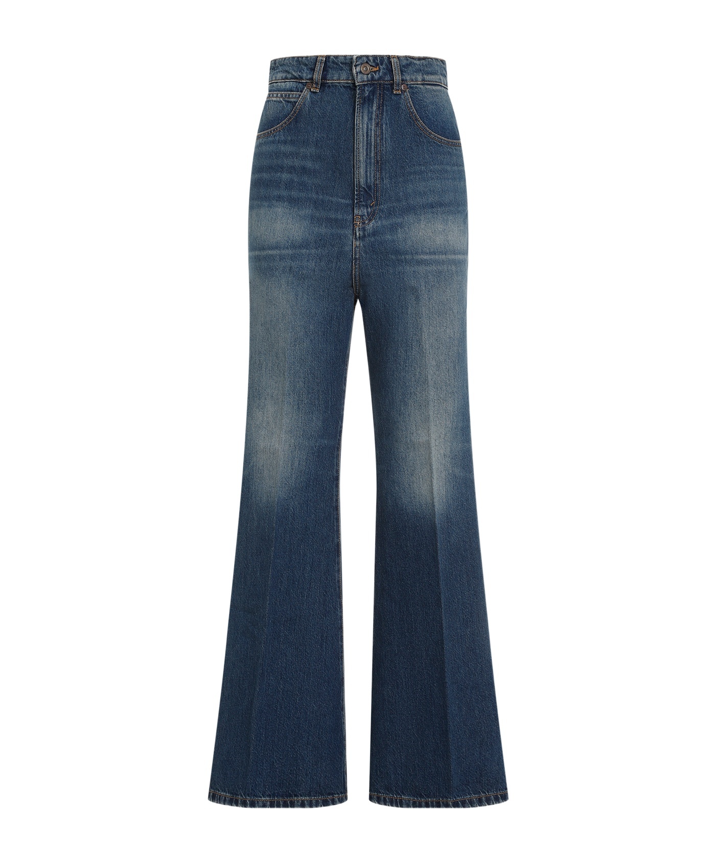 Victoria Beckham Wide Leg Kick Jeans Women In Blue