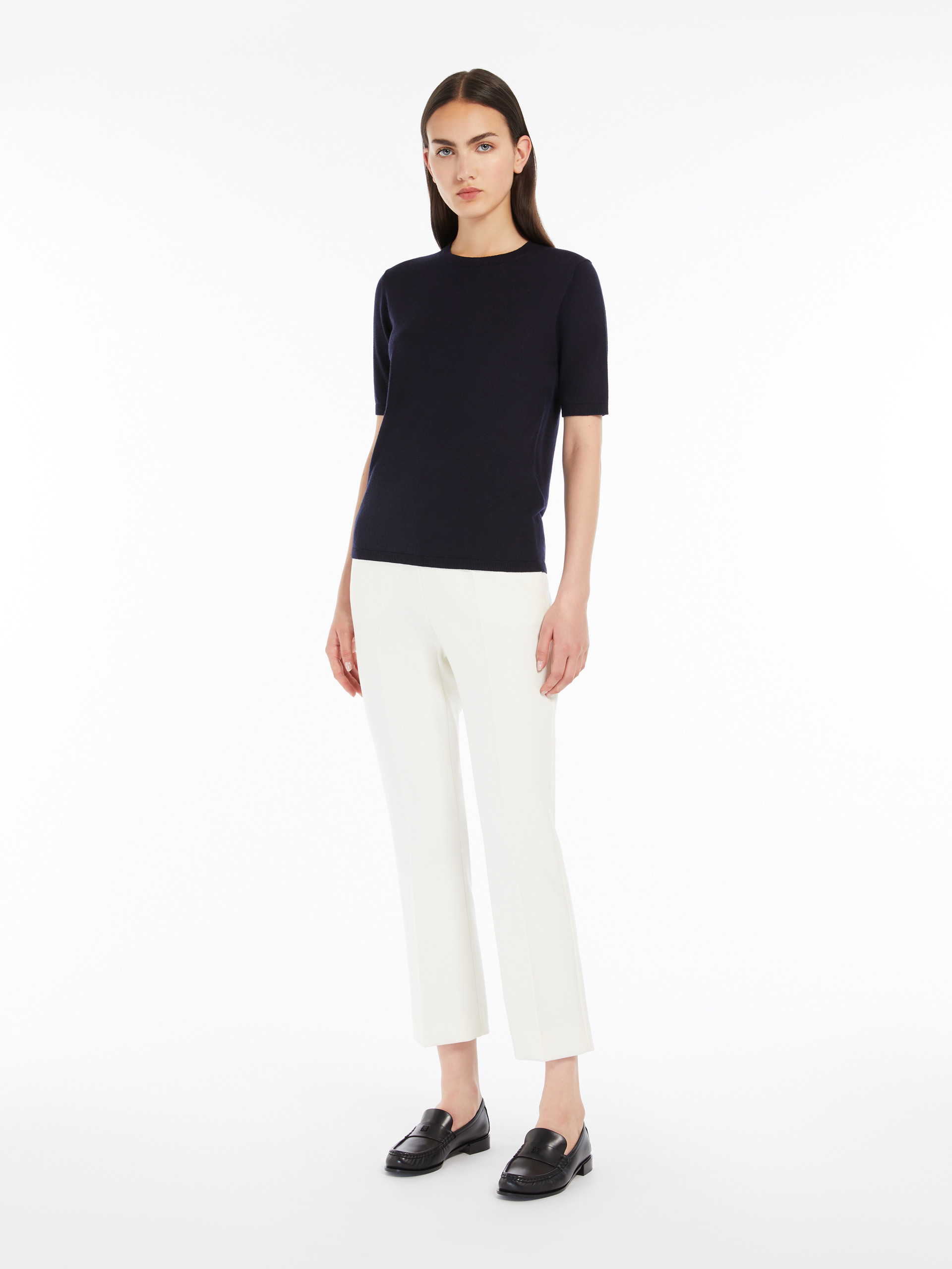 Max Mara Short-sleeved Sweater In Black