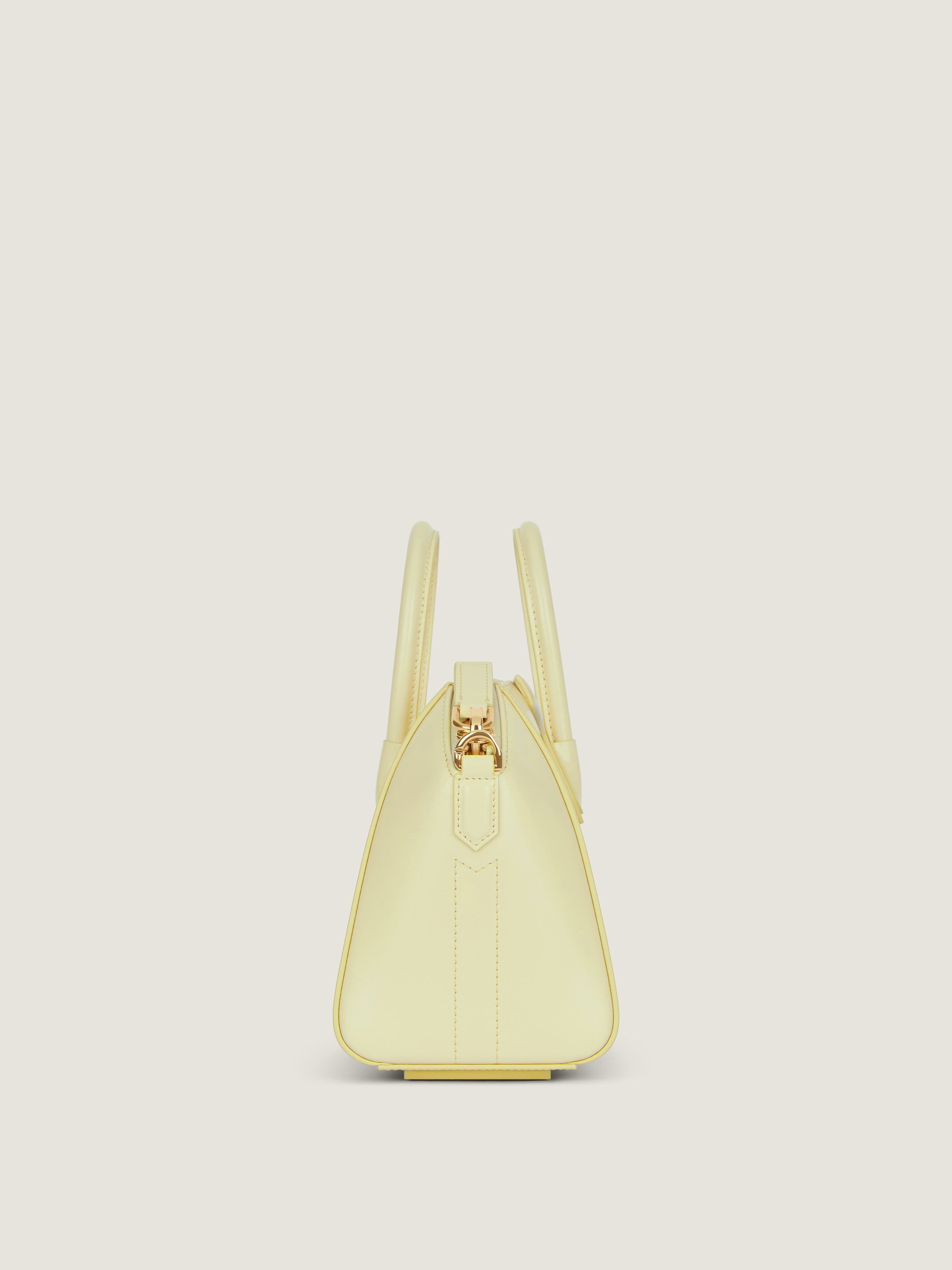 Givenchy Mini Leather Antigona Top-handle Bag In Yellow