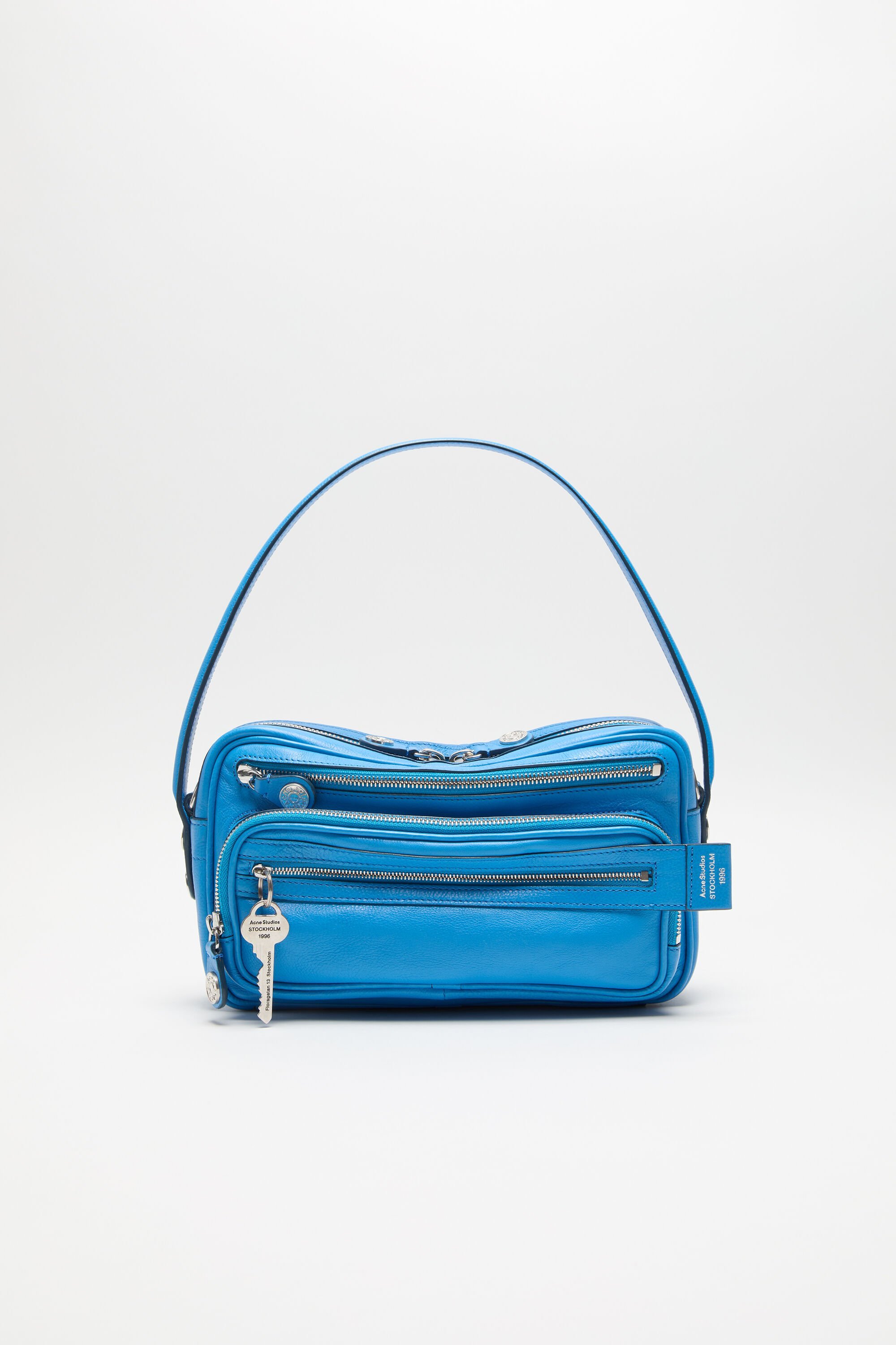 Acne Studios Camero Party Small Leather Shoulder Bag In Blue