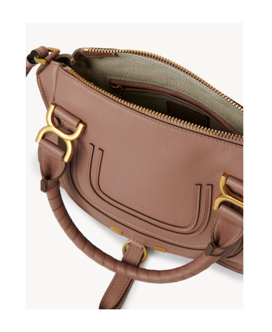 Chloé Marcie Medium Textured-leather Tote In Brown