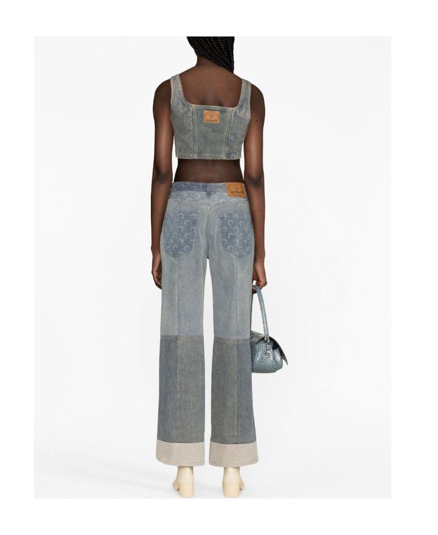 Shop Marine Serre Denim Vest In Gray