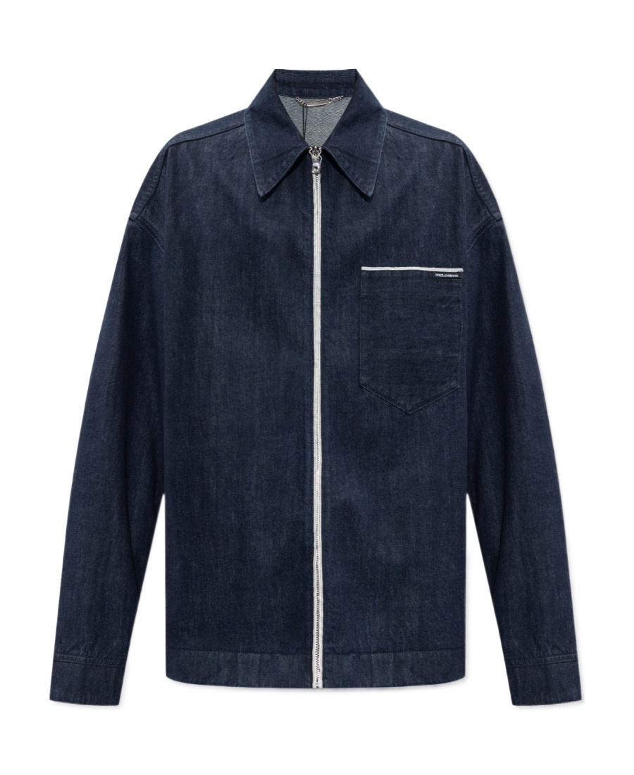 Dolce & Gabbana Logo-print Cotton Jacket In Black