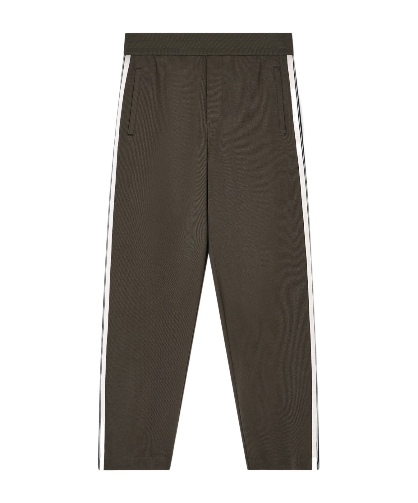 Emporio Armani Asv Jersey Trousers With Elasticated Waist And Contrasting Bands In Green
