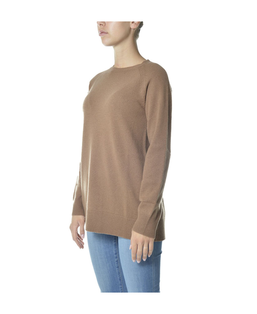 Max Mara Long Sleeve Round Neck Pullover In Brown