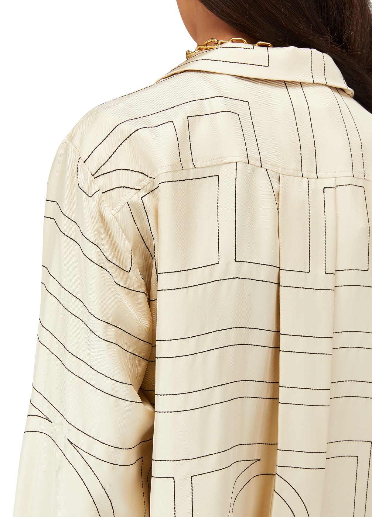 Totême Toteme Monogram Embroidered Pajama Pants In White