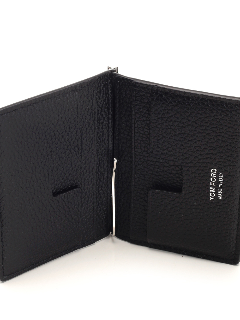 Tom Ford Money-clip Leather Wallet In Black
