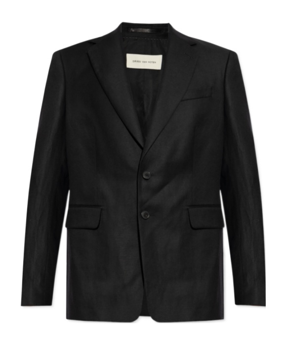 Dries Van Noten Long-sleeved Suit Coat In Black